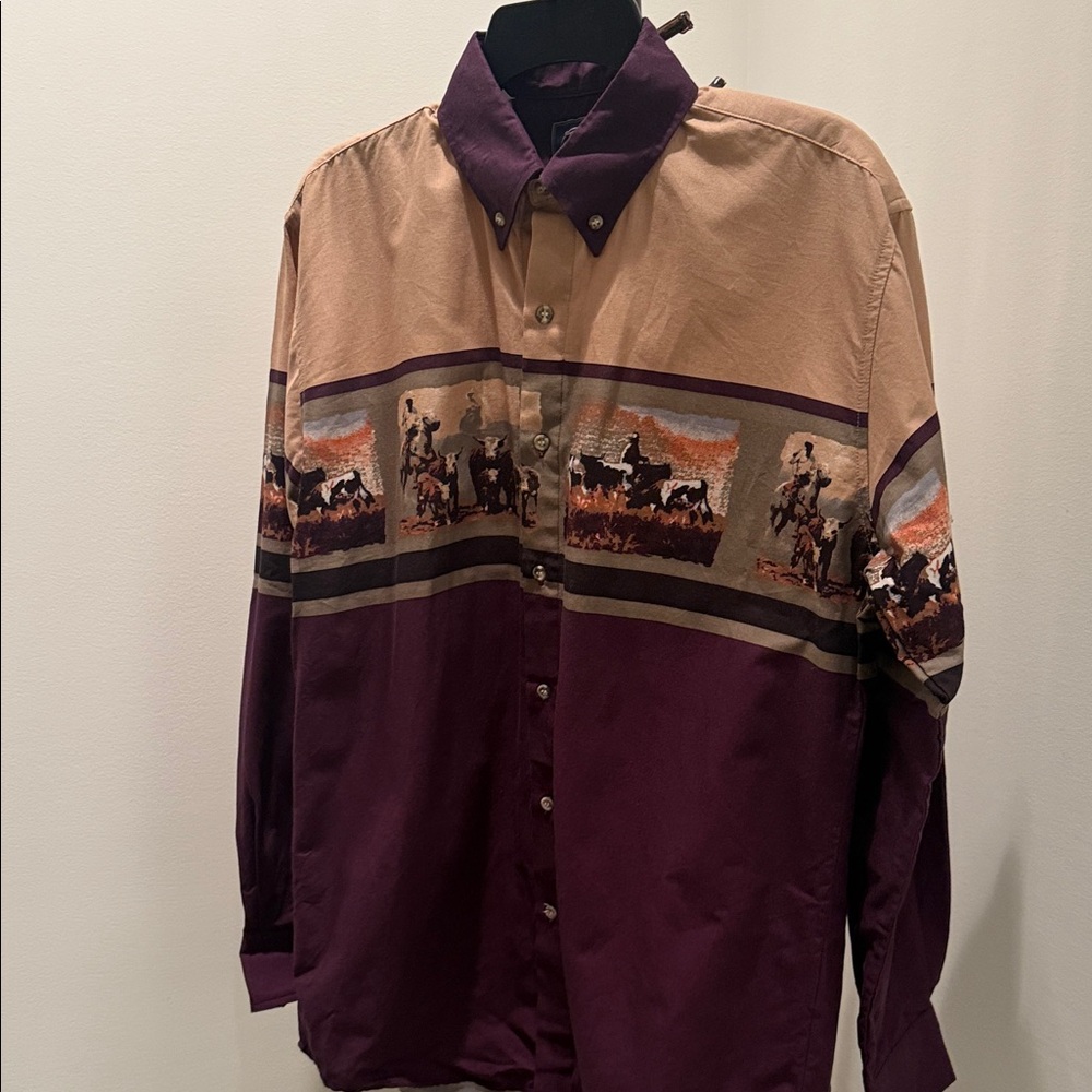 LAST ONE!  Western Style Button-Up Shirt